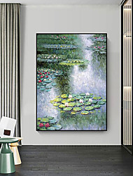 cheap -Oil Painting Handmade Hand Painted Wall Art Abstract  World Famous Paintings Monet-Water Lilies Home Decoration Decor Stretched Frame Ready to Hang