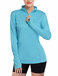 cheap -Women&#039;s Long Sleeve Shirts UPF 50+ Sun Protection Tops Half-Zip Lightweight Outdoor Running Hiking Performance Workout Shirts Q13-lake Blue-M