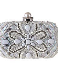 cheap -Women&#039;s Retro Evening Bag Bridal Purse Evening Bag Polyester Alloy Crystals Party / Evening Daily Champagne Beige