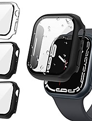 cheap -[3Pack]  for Apple Watch Screen Protector Case Series 7 41mm, iWatch Protective Face Cover, Tempered Glass Film Hard PC Bumper Case for Women Men, Ultra-Thin Shield (41 mm, Clear/Black/Black)