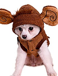 cheap -Dog Costumes Pet Jacket Monkey Dress-up Comfortable Hooded Cat Dog Winter Vest Coat Puppy Costume - Coffee M