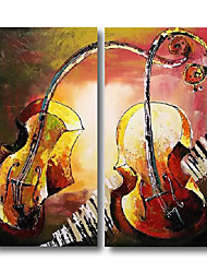 cheap -Oil Painting Handmade Hand Painted Wall Art Abstract Modern Pop Art Musical Instrument Violin Home Decoration Decor Stretched Frame Ready to Hang