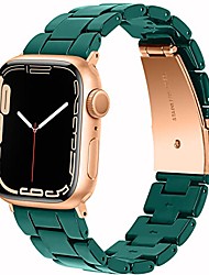 cheap -Compatible Apple Watch 41mm Series 7 Resin Band Women Men Bracelet Stainless Steel Buckle Band Strap for Apple Watch Series 7 SE 6 5 4 3 2 1 38mm 40mmm 41mm(Deep Green)
