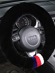 cheap -1Pcs Individuation Womens Winter Fashion Wool Fur Soft Furry Steering Wheel Covers Fuzz Warm Non-slip Car Decoration Long Hair Fit 15 to 17 inch