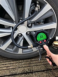 cheap -Digital Tire Preassure Gauge Inflator 200 PSI Tire Inflator Air Chuck Compressor Accessories with 360 Degree Rubber Hose for Car Bike Rv Truck Automobile and Motorcycle  LCD Display