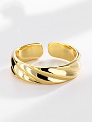 cheap -Open Cuff Ring Wedding Classic Silver Gold S925 Sterling Silver Stylish Simple 1pc / Men&#039;s