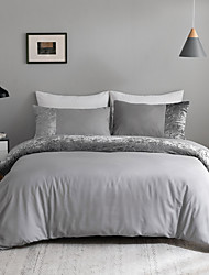 cheap -Grey Duvet Cover Set Quilt Bedding Sets Comforter Cover, Queen/King Size/Twin/Single(1 Duvet Cover, 1 Or 2 Pillowcases Shams With Zipper Closure)