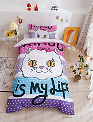 cheap -Cat Kids Duvet Cover Set Quilt Bedding Sets Comforter Cover White,Queen/King Size/Twin/Single(1 Duvet Cover, 1 Or 2 Pillowcases Shams)3D Digital Print