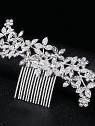 cheap -Wedding Bridal Alloy Hair Combs / Headdress / Headpiece with Flower / Crystals / Rhinestones 1 PC Wedding / Special Occasion Headpiece