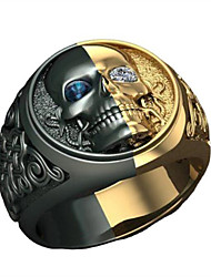 cheap -Men Ring Party Geometrical Gold / Blue Alloy Skull Fashion 1pc Cubic Zirconia / Men&#039;s / Men&#039;s
