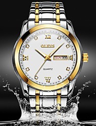 cheap -OLEVS Quartz Watches for Men Analog Quartz Waterproof Casual Calendar / date / day Day Date Alloy Stainless Steel Fashion