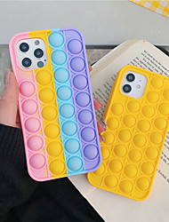 cheap -Fidget Toys Push It Bubble Relive Stress Phone Case for Iphone 12 Rainbow Silicone Cover