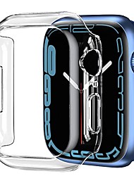 cheap -2 Pack Case Compatible with Apple Watch Series 7 41mm, Hard PC Bumper Case Ultra-Thin Protective Cover Frame [NO Screen Protector]-Clear