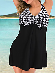 cheap -Women&#039;s Swimwear One Piece Swim Dress Plus Size Swimsuit Modest Swimwear Slim Basic for Big Busts Solid Color White Black Camisole Strap Bathing Suits New Vacation Fashion / Sexy / Padded Bras