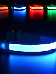 cheap -LED Dog Collar USB Rechargeable Nylon Dog Flashing Collar Adjustable with Steady Flash Blink Light
