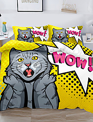 cheap -Duvet Cover Set  CAT   2/3 Piece Bedding Set with 1 or 2 Pillowcase For Kids Teens Adults Bedroom Astronaut sky (Single Twin  only 1pcs)