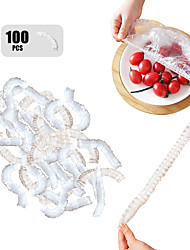 cheap -100pcs Fresh Keeping Bags Elastic Stretchable Food Storage Covers Reusable Disposable Shower Cap Food Preservation Covers For Leftovers Fruits and Meal Preparation