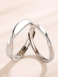 cheap -Adjustable Ring Gift Silver S925 Sterling Silver Elegant Fashion 2pcs / couple / Daily