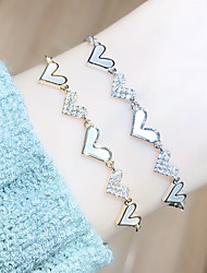 cheap -Women&#039;s Clear Bracelet Classic Heart Stylish Simple Copper Bracelet Jewelry Silver / Golden For Wedding Gift