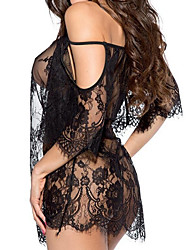 cheap -Women&#039;s Sexy Lingerie Chemises &amp; Negligees Embroidered Spandex Lace Spring &amp;  Fall Spring &amp; Summer White Black / Sexy Lingerie Set / Not Specified