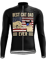 cheap -21Grams® Men&#039;s Long Sleeve Cycling Jersey Dog American / USA Bike Top Mountain Bike MTB Road Bike Cycling Black Spandex Polyester Breathable Quick Dry Moisture Wicking Sports Clothing Apparel