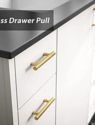 cheap -Cabinet Handle 10 Piece Set Gold Drawer Handle Stainless Steel Hollow Tube T-Bar Handle Modern Farmhouse Kitchen Hardware Cabinet Dresser Handle