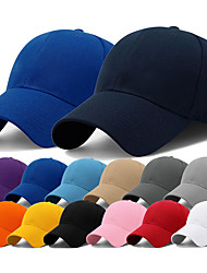 cheap -Canvas Baseball Cap Running Hat Men&#039;s Women&#039;s Headwear Solid Colored Adjustable Foldable for Fitness Baseball Running Autumn / Fall Spring Summer Yellow Red Blue