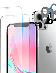 cheap -[2 Sets] For iPhone 13 12 Pro Max mini 11 Pro Max 2 pcs Tempered Glass Screen Protector + 2 pcs Camera Lens Protector HD Ultra-thin 9H Hardness Anti-scratch