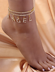 cheap -Women&#039;s Ankle Bracelet Layered Angel Stylish Anklet Jewelry Silver / Gold For Party Wedding Holiday Club Festival