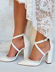 chunky heel wedding shoes