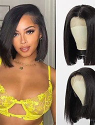 cheap -Short Straight Bob Lace Front Wigs Human Hair Brazilian 13x4 Lace front Human Hair Wigs for Black Women 150% Density Virgin Hair Wigs Pre Plucked with Baby Hair Natural