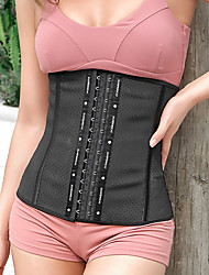 cheap -Corset Women&#039;s Waist Trainer Comfortable Underbust Corset Backless Tummy Control Pure Color Hook &amp; Eye Latex Cotton Party &amp; Evening Running Hiking All Seasons Black