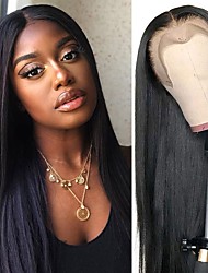 cheap -13x4 Straight Lace Front Wigs Human-Hair Glueless HD Lace Frontal Wig Pre Plucked with Baby Hair Natural Black Brazilian Virgin Wigs for Black Women