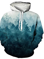 cheap -Men&#039;s Pullover Hoodie Sweatshirt Graphic 3D Landscape Front Pocket Hooded Daily 3D Print 3D Print Casual Hoodies Sweatshirts  Long Sleeve Navy Blue