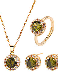 cheap -Women&#039;s Bridal Jewelry Sets Classic Precious Stylish Cute Earrings Jewelry Green / Black / Purple For Wedding Gift 1 set