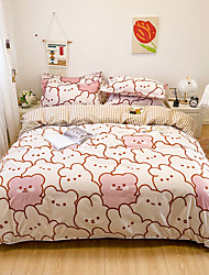 cheap -4-Piece Cartoon Duvet Cover Set Hotel Bedding Sets Comforter Cover, Include 1 Duvet Cover, 1 Flat sheet,2 Pillowcases for Double/Full/King(1 Pillowcase for Single)