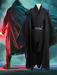 cheap -Star Wars Jedi Knight Cosplay Costume Outfits Costume Men&#039;s Movie Cosplay Cosplay Black Coffee Top Pants Cloak Carnival Masquerade Polyester / Cotton / Waist Belt