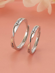cheap -Couple Adjustable Ring Gift Silver S925 Sterling Silver Elegant Fashion 2pcs / Couple&#039;s / couple / Daily