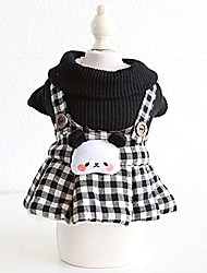 cheap -Dog Winter Clothes for Small Medium Dogs Girl Boy Pet Dress and Onesie Plaid Puppy Couple Outfit Apparel Cat Sweater Clothing Coat (X-Small, Black Dress)