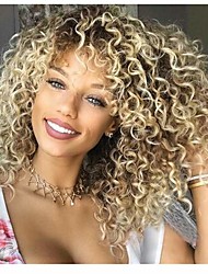 cheap -Blonde Wigs for Women Blonde Kinky Curly Wig Afro American Wigs Soft Synthetic Wig for Fashion Women Ombre Wigs