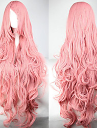 cheap -Pink Wigs For Women Synthetic Wig Cosplay Wig Wavy Kardashian Wavy Asymmetrical with Bangs Wig Pink Long Pink Synthetic Hair Women&#039;s with Bangs Pink