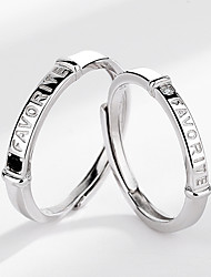 cheap -Couple Adjustable Ring Gift Silver S925 Sterling Silver Elegant Fashion 2pcs / Couple&#039;s / couple / Daily