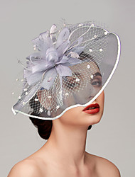 cheap -Feathers / Net Fascinators / Hats / Headpiece with Feather / Cap / Flower 1 PC Wedding / Horse Race Headpiece