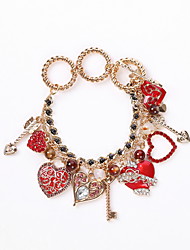 cheap -Women&#039;s Bracelet Classic Heart Stylish Cute Alloy Bracelet Jewelry Red For Gift Festival