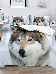 cheap -Wolf Duvet Cover Set Quilt Bedding Sets Comforter Cover,Queen/King Size/Twin/Single(Include 1 Duvet Cover, 1 Or 2 Pillowcases Shams),3D Digktal Print