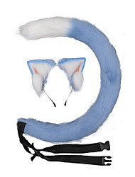 cheap -Hand-made Cosplay Animal Ears Lolita Headdress JK Accessories Rem Cat Ears Headband Cattail