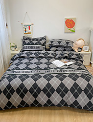 cheap -4-Piece Duvet Cover Set Hotel Bedding Sets Comforter Cover, Include 1 Duvet Cover, 1 Flat sheet,2 Pillowcases for Double/Full/King(1 Pillowcase for Single)