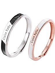 cheap -Couple Adjustable Ring Gift Rose Gold Silver S925 Sterling Silver Elegant Fashion 2pcs / Couple&#039;s / couple / Daily