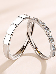 cheap -Adjustable Ring Gift Silver S925 Sterling Silver Elegant Fashion 2pcs / Couple&#039;s / couple / Daily