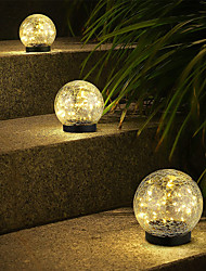 cheap -Solar Light Cracked Glass Ball LED Lights Outdoor Lighting Waterproof For Garden Festival Outdoor Indoor Decoration Solar Lawn Lights Walkway Lamp